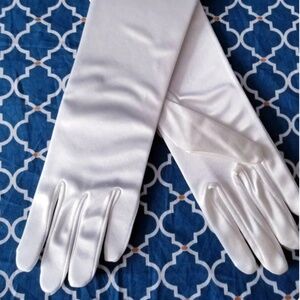 23" Long - Ivory Opera Gloves Satin - Formal Wear Gloves - Costume Gloves -